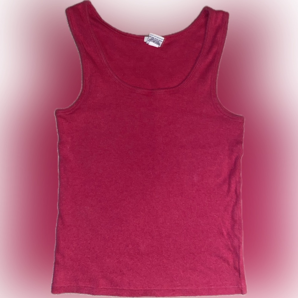 Old navy ribbed pink tank top-large